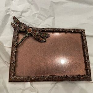 Copper colored Jay Strongwater cassandra dragonfly picture frame
